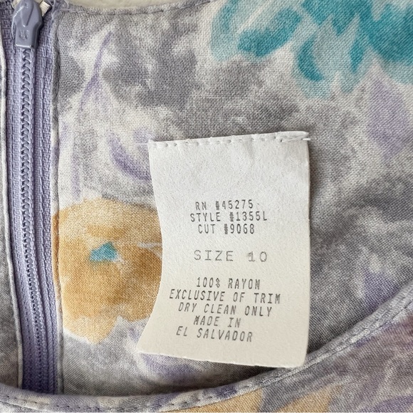 Vintage 90’s lavender sleeveless maxi floral dress size 10 M - Picture 6 of 6